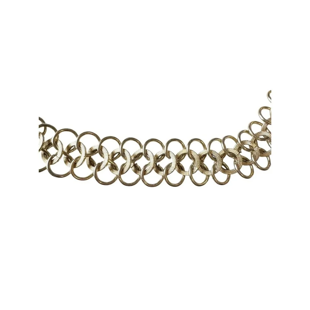 Vintage 70s 80s Gold womens Belt Metal Interlocking O Ring Chain  Boho Statement